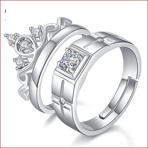 Korean Couple Ring Men And Women Crown Copper Ring Wholesale