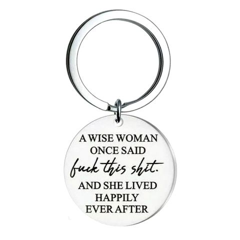 Fashion Simple Geometric Couple Stainless Steel Keychain