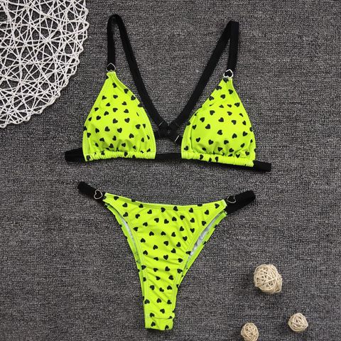 New Split Bikini Fluorescent Printing Split Swimsuit