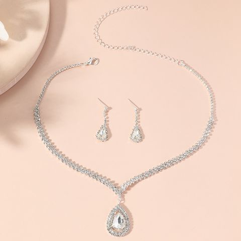 Simple Fashion New Rhinestone Water Drop Alloy Pendant Jewelry