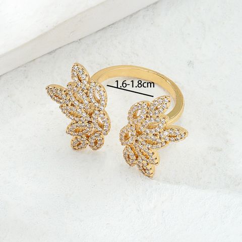 Ethnic Style Butterfly 18K Gold Plated Zircon Copper Wholesale