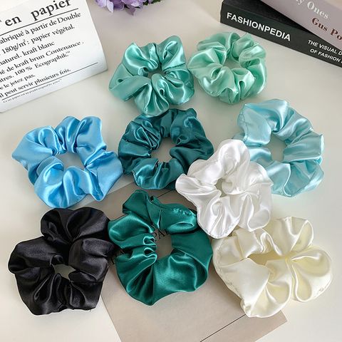 Fashion Green Blue Hair Rope Simple Solid Color Hair Scrunchies