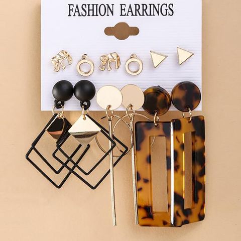 Fashion Simple Acrylic Earrings Elephant Diamond Alloy Drop Earrings