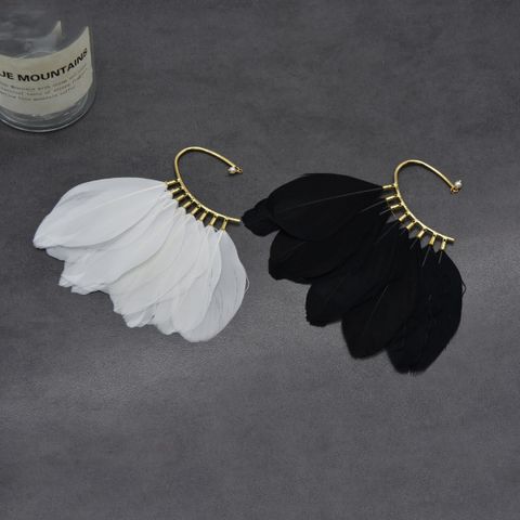 Fashion Creative Feather Earrings Simple Alloy Ear Clip