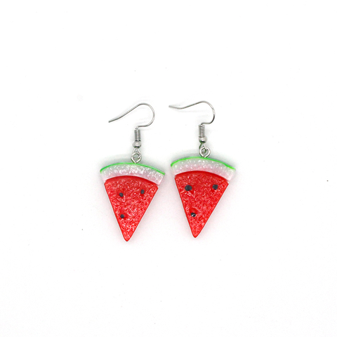 Fashion Simple Fruit Sweet Cute Watermelon Resin Ear Hook Jewelry Women
