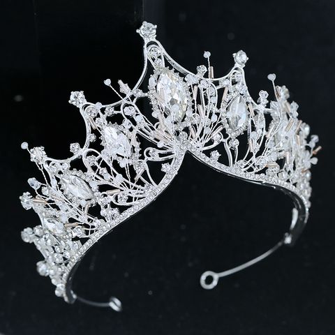 Korean Style Rhinestone Crown Earrings Set Wedding Hair Accessories