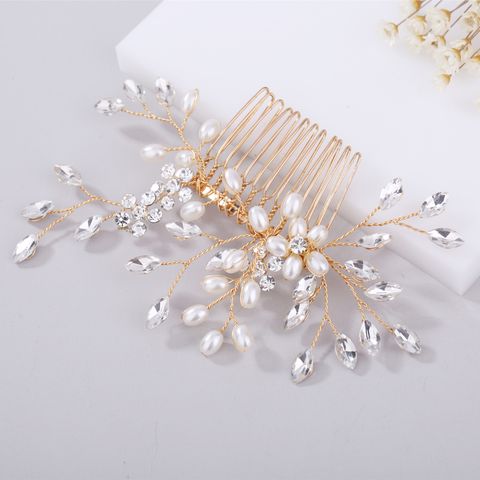 Bridal Headwear Pure Handmade Pearl Crystal Hair Comb