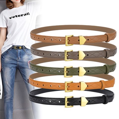 Two-layer Retro Casual Pants Women's Fashion Thin Belt