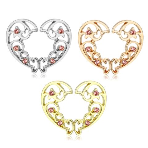 Pierced Perforation Heart-shaped Diamond Alloy Nipple Ring Jewelry
