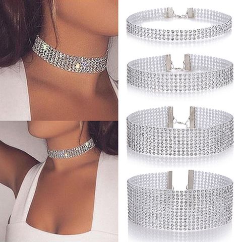 Fashion Short Collarbone Necklace Multi-layer Full Diamond Necklace Wholesale