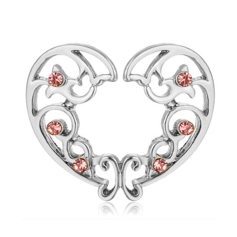 Pierced Perforation Heart-shaped Diamond Alloy Nipple Ring Jewelry