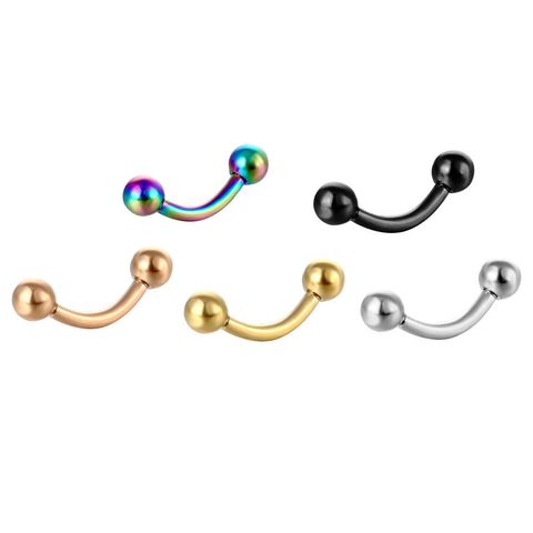 Stainless Steel Gold Electroplating Unisex Nose Pin C Rod Breast Ring Nose Ring