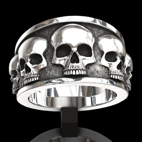 Punk Skull Ring Men's Exaggerated Retro Alloy Jewelry