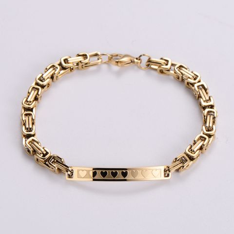 Hip-Hop Geometric 304 Stainless Steel 18K Gold Plated Rose Gold Plated No Inlaid Bracelets In Bulk
