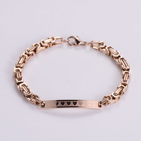 Hip-Hop Geometric 304 Stainless Steel 18K Gold Plated Rose Gold Plated No Inlaid Bracelets In Bulk