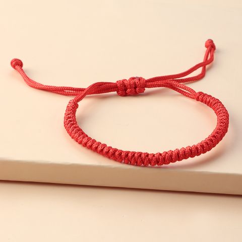 Fashion Simple Red Rope Solid Color Adjustable Bracelet