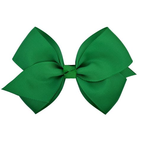 Fashion Simple Children's Solid Color Ribbed Bow Hair Accessories