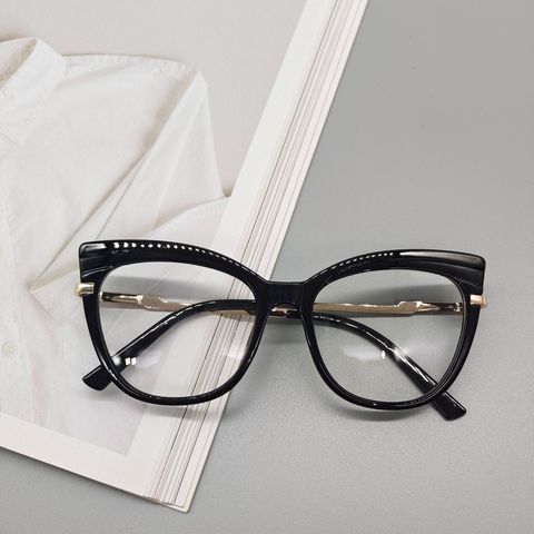 New  Fashion Cat Eye Glasses Plain Face Transparent Flat Mirror
