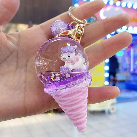 Children's Pendant Ice Cream Crystal Ball Quicksand Keychain Pendant