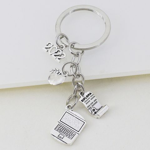 Cute Mini Learning Tools Pendant Bachelor Hat Ruler Schoolbag Book Laptop Keychain