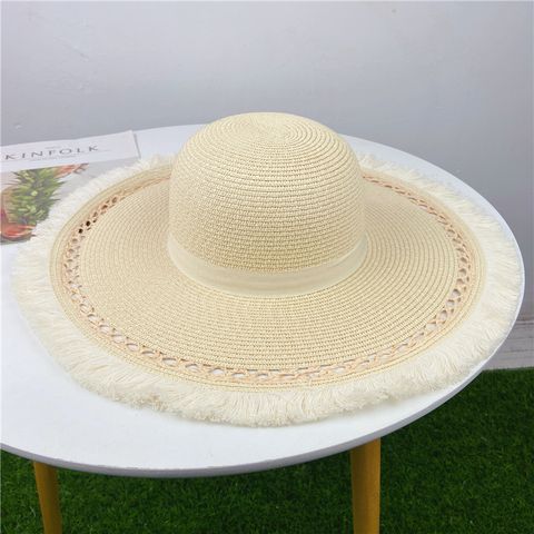 Sombrero De Paja Para El Sol De Ala Grande Para Mujer Sombrero De Sol De Ala Grande Para Viajes Junto Al Mar