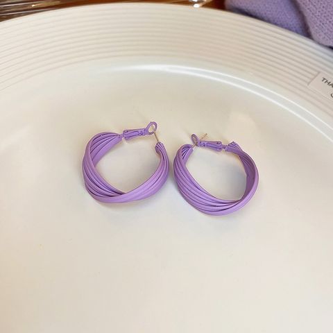 Korean Geometric Winding C-shaped Alloy Earrings