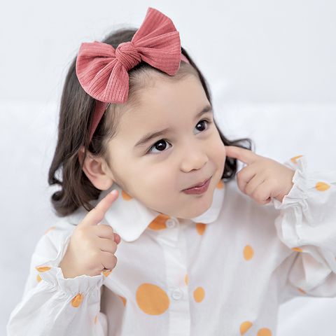 Wholesale Simple Solid Color Wool Knitted Headband Bow Baby Headband