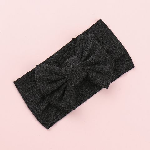 Wholesale Simple Solid Color Wool Knitted Headband Bow Baby Headband
