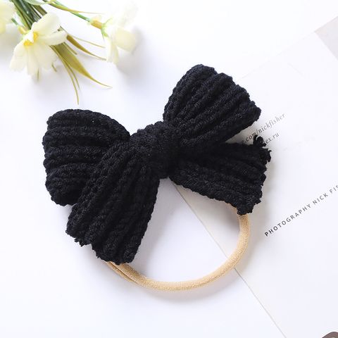 7-color Autumn And Winter New Baby Wool Bow Nylon Headband