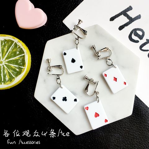 Creative Funny Playing Card Cute Earrings Wholesale