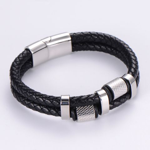 Fashion 304 Stainless Steel No Inlaid 18K Gold Plated Men'S