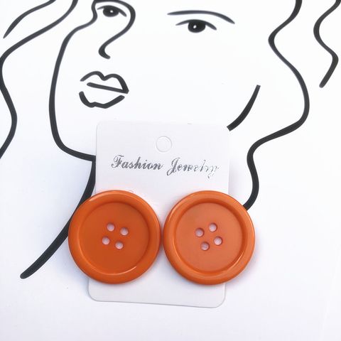 Fashion Colorful Candy-colored Button Earrings Round Resin Earrings