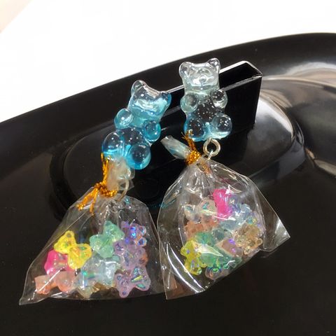 Creative Simulation Food Mini Jelly Bear Candy Drop Earrings