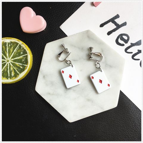 Creative Funny Playing Card Cute Earrings Wholesale