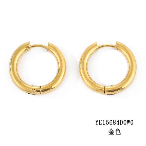 Fashion Geometric Stainless Steel No Inlaid 14K Gold Plated Earrings