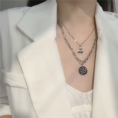 Fashion Simple Clavicle Chain Creative Alloy Double Layer Necklace