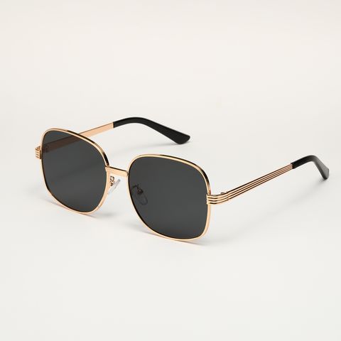 Fashion Round Gradient Gold Frame Thin Geometric Sunglasses