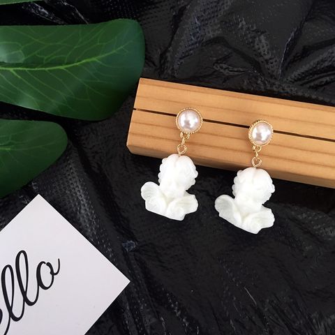 Cute And Funny Baroque Little Angel Cupid Bow Earrings