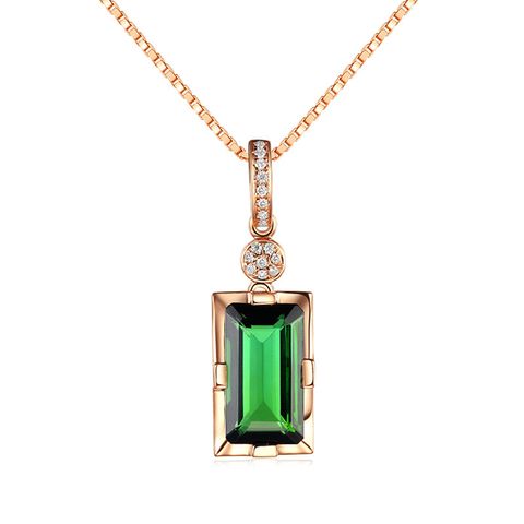Lucky Clover Bracelet Emerald Gemstone Ring Four Claw Earrings Green Tourmaline Gemstone Pendant