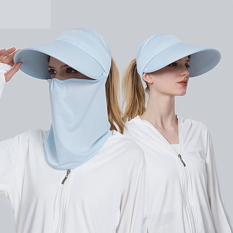 New Ponytail Ice-sensing Sunscreen Hat Female Summer Face Mask