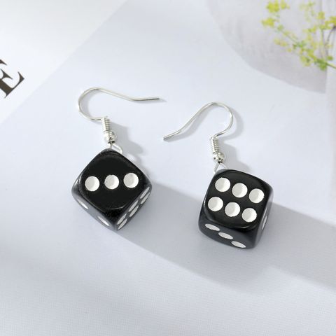 Fashion Ornament New Dice Resin Earrings