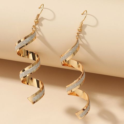 Ornament Wholesale Frosted Shiny Spiral Temperament Earrings