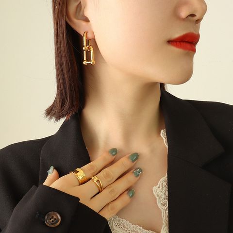 Fashion New Jewelry Titanium Steel Vachette Clasp 18k Gold Plating Ear Clip