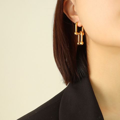 Fashion New Jewelry Titanium Steel Vachette Clasp 18k Gold Plating Ear Clip