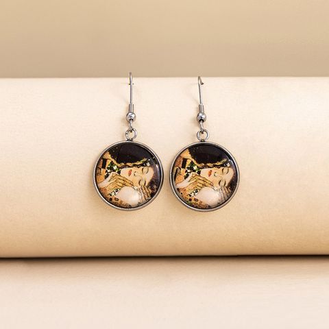 Classical Vintage Style Novelty Abstract Scenery Plating Alloy Glass Glass Earrings