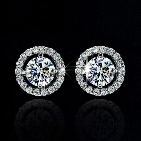 Fashion Popular Glitter Ornament Rhinestone Zircon Stud Earrings
