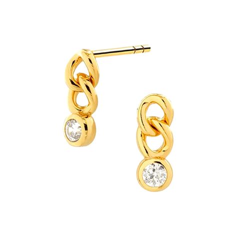 Fashion Simple Chain Pendant Copper Inlaid Zircon Earrings