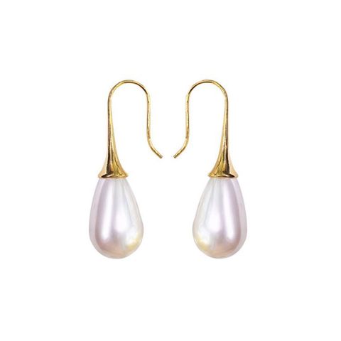 Fashion Simple Cute Water Drop Pearl Pendant Earrings
