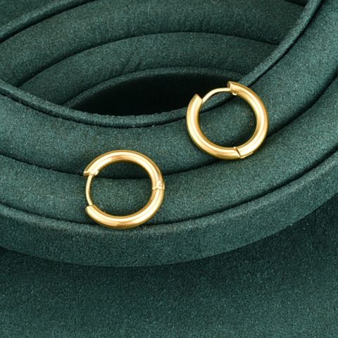 Fashion Simple Small Titanium Steel 18k Gold Plating Women's Ear Clip Earrings