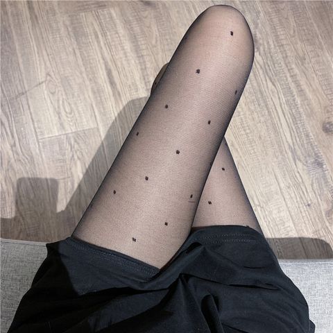 Women's Fashion Small Dot Pattern Stockings Ultra-thin Jacquard Pantyhose